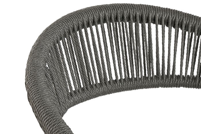 DKD Home Decor Silla de Terraza y Jardín Negro Gris Oscuro Aluminio Ratán 60 x 78 x 56 cm