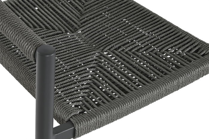 DKD Home Decor Silla de Terraza y Jardín Negro Gris Oscuro Aluminio Ratán 60 x 78 x 56 cm