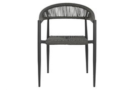 DKD Home Decor Silla de Terraza y Jardín Negro Gris Oscuro Aluminio Ratán 60 x 78 x 56 cm