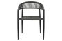 DKD Home Decor Silla de Terraza y Jardín Negro Gris Oscuro Aluminio Ratán 60 x 78 x 56 cm