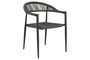 DKD Home Decor Silla de Terraza y Jardín Negro Gris Oscuro Aluminio Ratán 60 x 78 x 56 cm