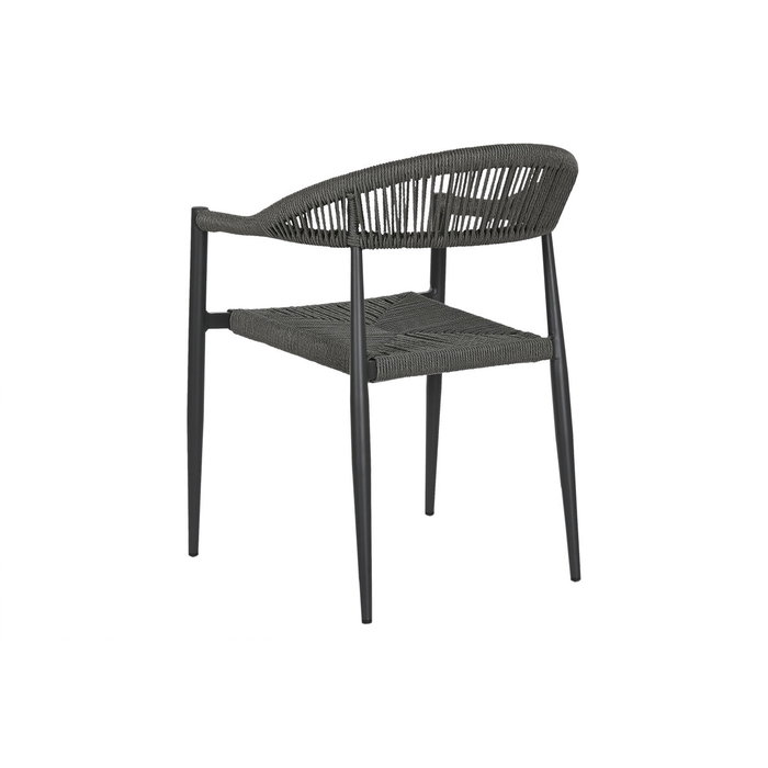 DKD Home Decor Silla de Aluminio y Ratán Negro y Gris Oscuro DKD Home Decor Silla de Aluminio y Ratán Negro y Gris Oscuro