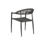 DKD Home Decor Silla de Aluminio y Ratán Negro y Gris Oscuro