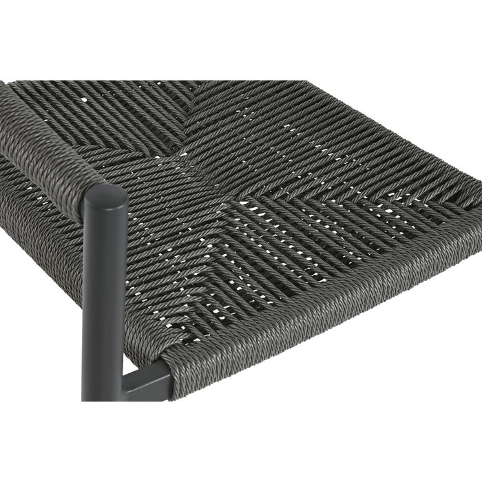 DKD Home Decor Silla de Aluminio y Ratán Negro y Gris Oscuro DKD Home Decor Silla de Aluminio y Ratán Negro y Gris Oscuro