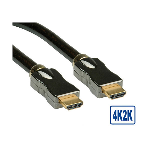 ROLINE Cable HDMI 11.04.5681 de 2 m, 3D, 2160p, Negro