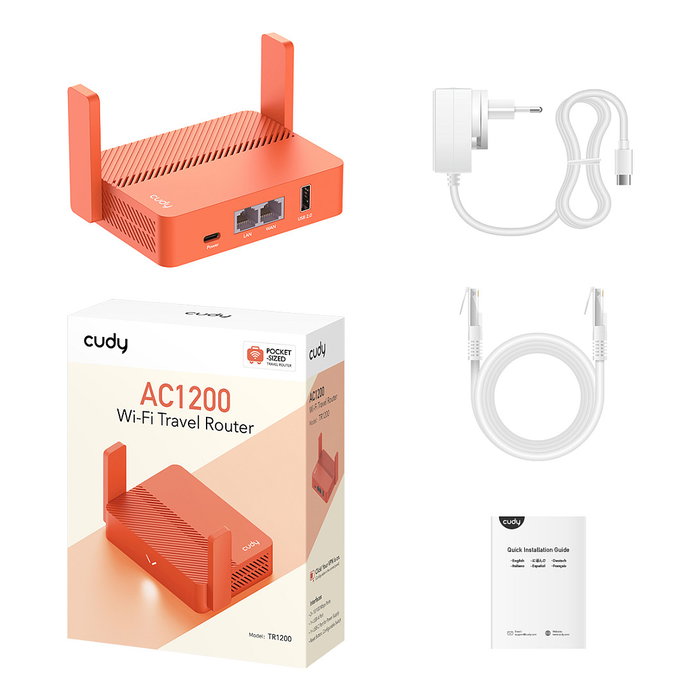 Cudy AC1200 Router Mini VPN Doble Banda 2.4GHz/5GHz Wi-Fi 5 867Mbps USB WPA3