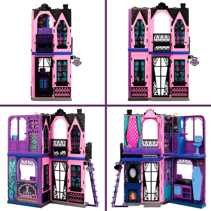 Monster High Hotel Buuuutique JBF16 Mattel Muñecas con 5 zonas de juego y 13 accesorios Monster High Hotel Buuuutique JBF16 Mattel Muñecas con 5 zonas de juego y 13 accesorios
