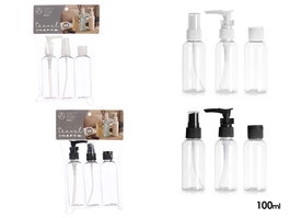 Arte Regal Set 3 Piezas Viaje Surtido Colores Blanco y Negro Plástico 15.5 x 23 x 4 cm (Set de 24)