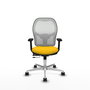 PIQUERAS Y CRESPO Silla de oficina Jorquera con mecanismo Sincro/Traslack, Amarillo y Blanco