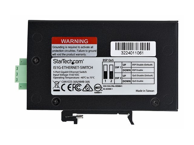 StarTech.com Switch Ethernet Industrial de 5 Puertos No Gestionado IP30 Gigabit
