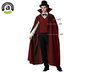 Disfraz Adulto Vampiro Burdeos con Capa, Chaleco y Pantalón para Hombre Halloween - Talla XXL