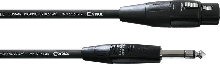 Cordial Cable de Audio Jack Estéreo/XLR Hembra 3 Metros