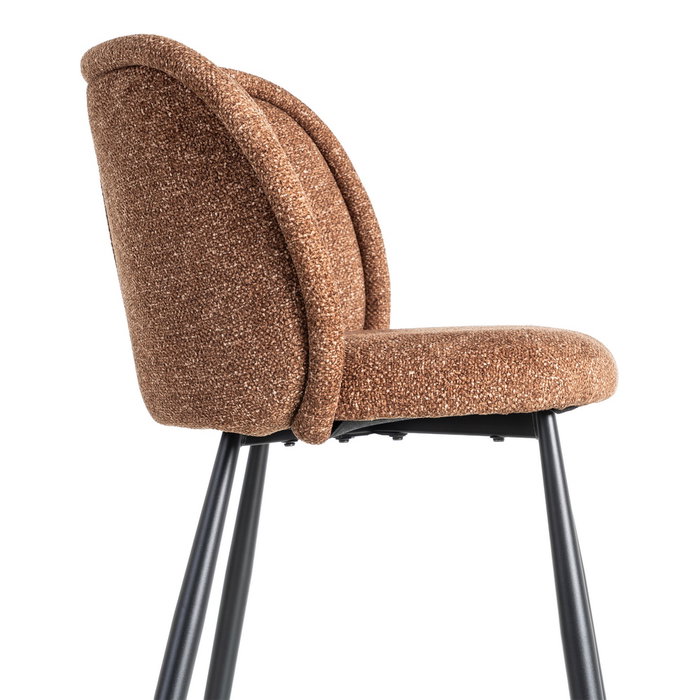 Silla Jaspeado Ocre Tejido-Metal 56 X 56 X 78 cm (Set de 2)