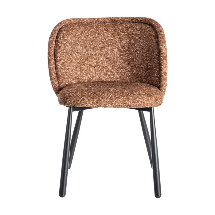 Silla Jaspeado Ocre Tejido-Metal 56 X 56 X 78 cm (Set de 2)