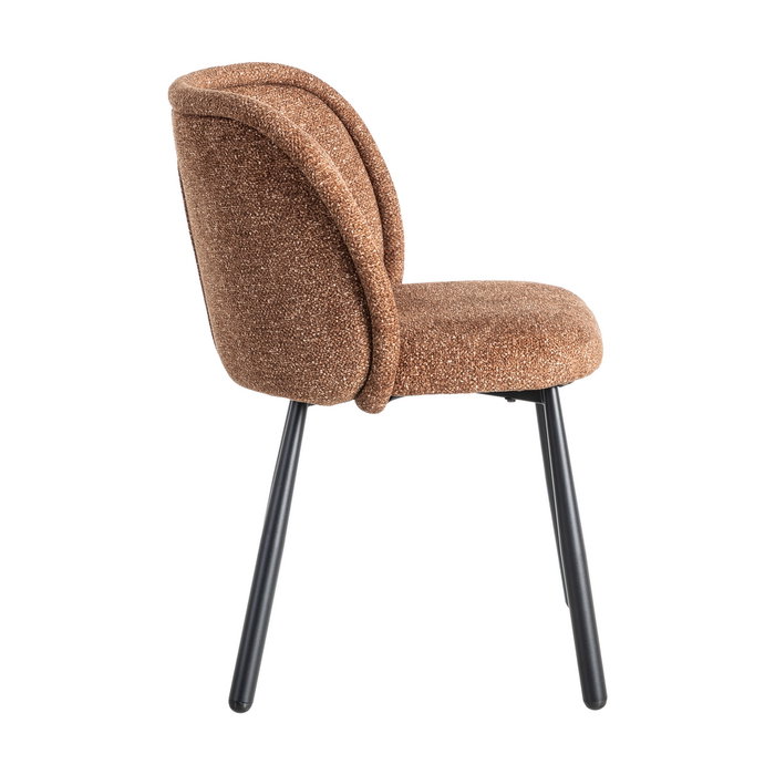 Silla Jaspeado Ocre Tejido-Metal 56 X 56 X 78 cm (Set de 2)