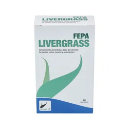Fepadiet Fepa-Livergrass 60 Cápsulas - Complemento Alimenticio con Cardo Mariano, Alcachofera y Cúrcuma para Función Hepática