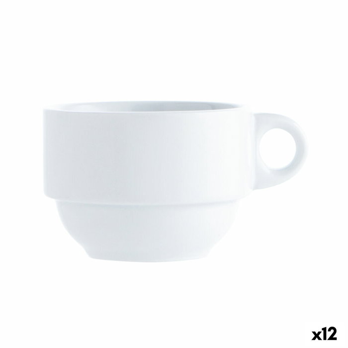 Quid Taza Porcelana Basic Blanca 25 cL (12 Unidades)</html>