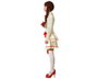 Disfraz Muñeca de Porcelana Tema Halloween para Mujer Adulta - Vestido Beige con Lazos Rojos - Talla XXL
