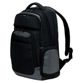 Targus Mochila Citygear para Portátil hasta 14 Pulgadas, Negra con Gris, 6 Secciones, Correa para Trolley, 45x33x17 cm, Modelo para Profesionales Urbanos