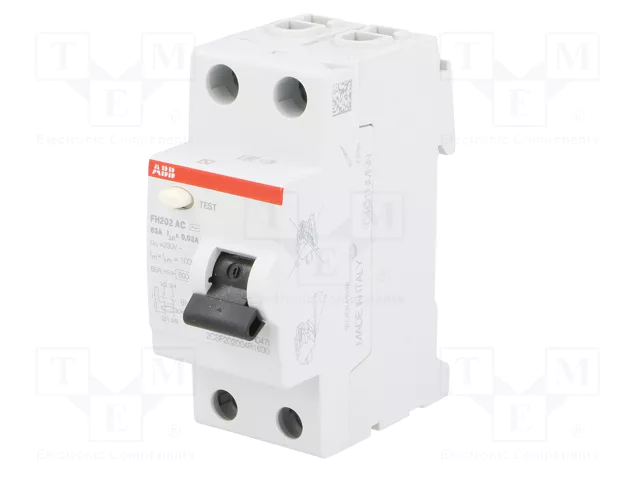 ABB FH202AC-63/0.03 Interruptor Diferencial 2 Polos 63A 30mA ABB FH202AC-63/0.03 Interruptor Diferencial 2 Polos 63A 30mA