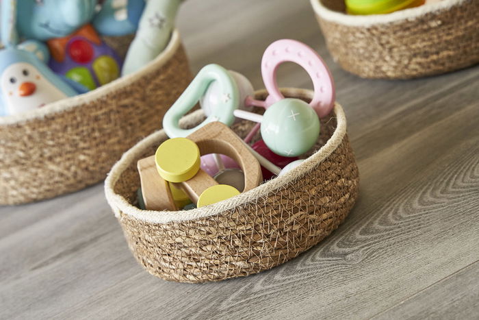 Privilege - Set de 3 Cestas de Mimbre Rojo para Almacenaje, Diámetros 20 cm / 23 cm / 26 cm (4 Cajas)