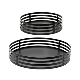 Decoris Juego de bandejas de hierro negro Ø38 y Ø28 cm, 2 uds