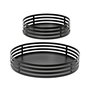 Decoris Juego de 2 Bandejas de Hierro Negro Ø38 y Ø28 cm