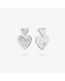 Radiant Pendiente Boton doble Silver CUORE para Mujer