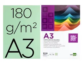 Liderpapel Cartulina A3 180g/m2 Verde Paquete 100 Hojas