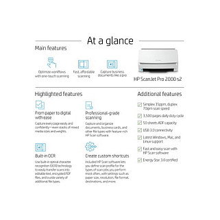 HP ScanJet Pro 2000 s2 Escáner de documentos con ADF de 50 hojas