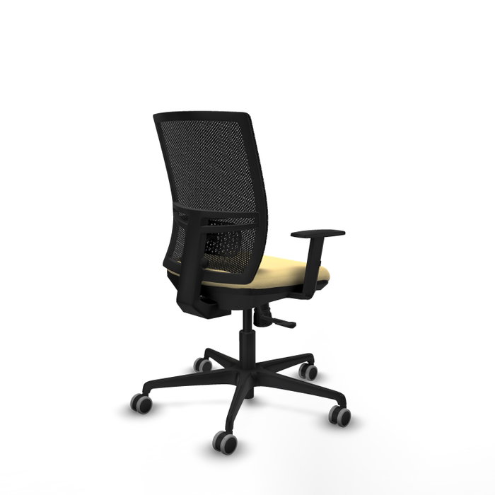 PIQUERAS Y CRESPO Silla de oficina Yunquera con mecanismo Sincro, Crema y Negro