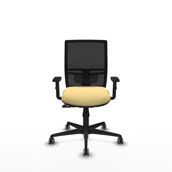 PIQUERAS Y CRESPO Silla de oficina Yunquera con mecanismo Sincro, Crema y Negro