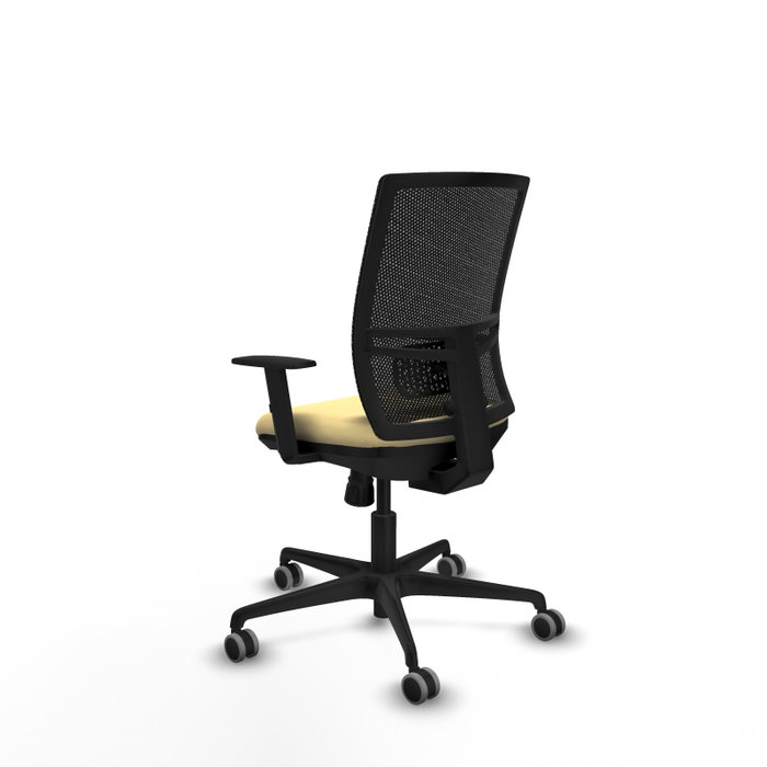 PIQUERAS Y CRESPO Silla de oficina Yunquera con mecanismo Sincro, Crema y Negro