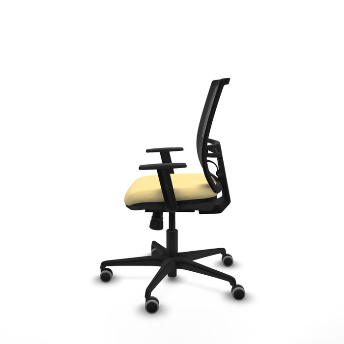 PIQUERAS Y CRESPO Silla de oficina Yunquera con mecanismo Sincro, Crema y Negro