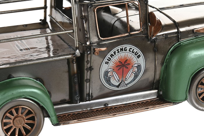 DKD Home Decor Vehículo de Decoración Metal Camioneta Plateado y Verde DKD Home Decor Vehículo de Decoración Metal Camioneta Plateado y Verde