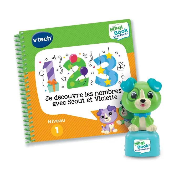 VTech Magibook Story'Friends Descubre Los Numeros Con Scout Y Violet + Personaje - Juego Educativo Infantil - Multicolor - Idioma Frances VTech Magibook Story'Friends Descubre Los Numeros Con Scout Y Violet + Personaje - Juego Educativo Infantil - Multicolor - Idioma Frances