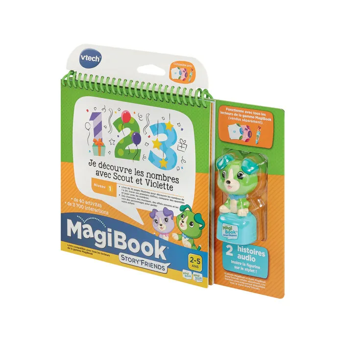 VTech Magibook Story'Friends Descubre Los Numeros Con Scout Y Violet + Personaje - Juego Educativo Infantil - Multicolor - Idioma Frances VTech Magibook Story'Friends Descubre Los Numeros Con Scout Y Violet + Personaje - Juego Educativo Infantil - Multicolor - Idioma Frances