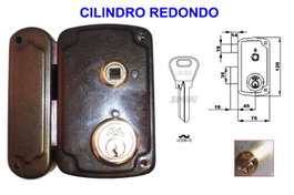 AVL Cerradura 8056-B 70 HP Sobreponer Izquierda con Redondo 50 mm
