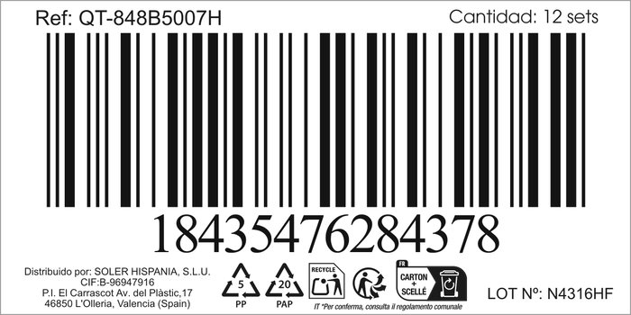 Inde Set 6 Cucharas de Postre Classic 1.5 mm de Grosor 14.5 cm (12 Cajas)