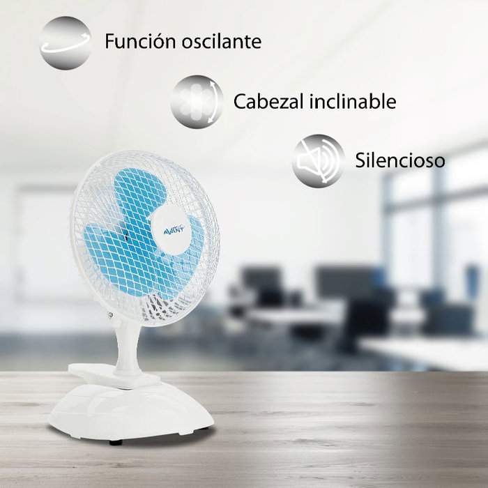AVANT Ventilador 2 en 1 Sobremesa y Pinza, 6 Pulgadas (15 cm), 15W, 3 Velocidades, Modelo AVANT