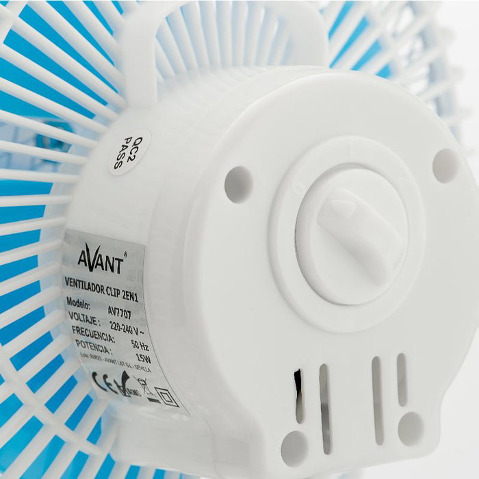 AVANT Ventilador 2 en 1 Sobremesa y Pinza, 6 Pulgadas (15 cm), 15W, 3 Velocidades, Modelo AVANT