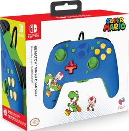 PDP Rematch Wired Controller Super Mario Toad & Yoshi para Switch 2, Lite y OLED