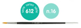 MILAN Pack de 6 Pinceles Sintéticos Redondos Nº 16 Serie 612 Mango Largo