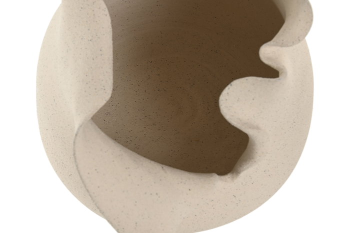 DKD Home Decor Jarrón de Cerámica Orgánico Artesanal Blanco DKD Home Decor Jarrón de Cerámica Orgánico Artesanal Blanco