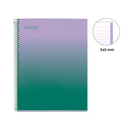 MIQUELRIUS Gradient Notebook Extra A4 80h 90g Cuadriculado 5x5 Lavanda y Verde
