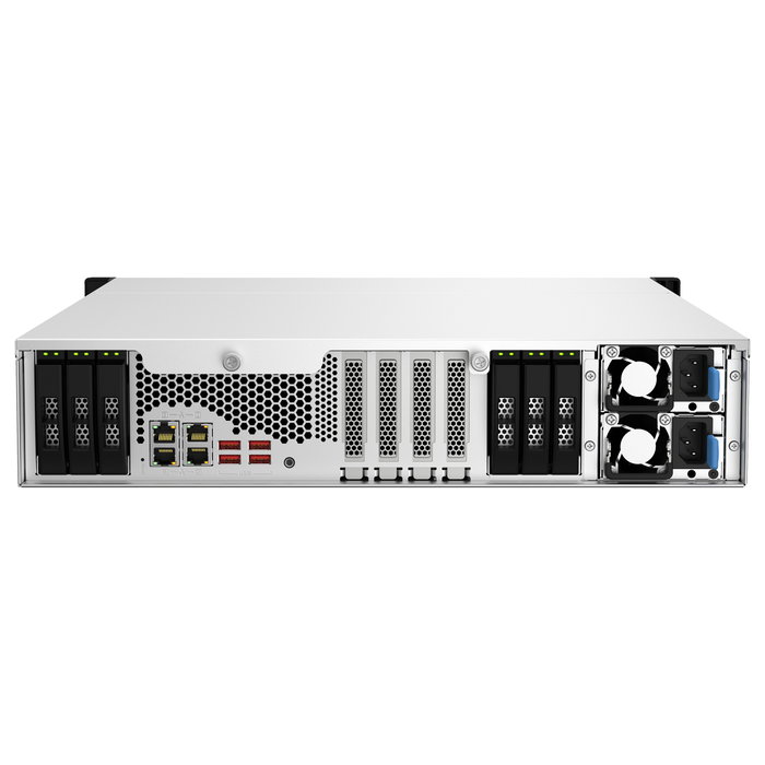 QNAP TS-h1887XU-RP-E2336-32G - NAS para Rack 2U de 18 Bahías, Intel Xeon E-2336 (6 Núcleos/12 Hilos), 32GB DDR4 ECC, QuTS hero, 4x LAN, RAID, para Grandes Empresas