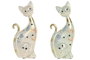 DKD Home Decor Figura de Gato en Resina Surtida Verde y Beige