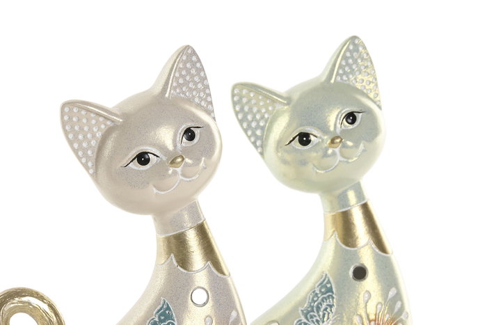 DKD Home Decor Figura de Gato en Resina Surtida Verde y Beige DKD Home Decor Figura de Gato en Resina Surtida Verde y Beige