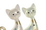 DKD Home Decor Figura de Gato en Resina Surtida Verde y Beige