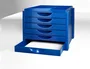Q-connect Fichero Cajones Sobremesa 6 Cajones Organizador Azul Opaco para DIN A4 Folio Subcarpetas